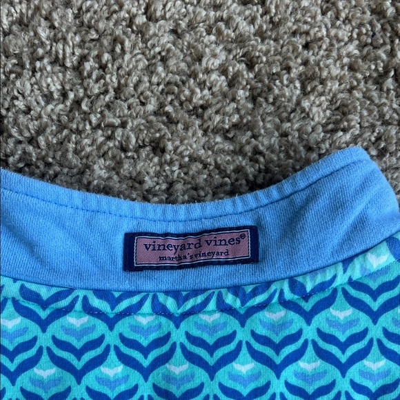 Vineyard Vines Light Blue Pullover with Patterned Shoulders - Picture 8 of 8